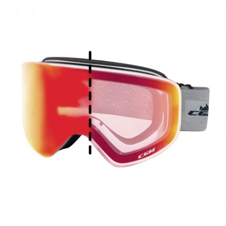 Maschera da sci CGM 781A MAG FOTOCROMATICA IRIDIUM PLUS bianco/rosso